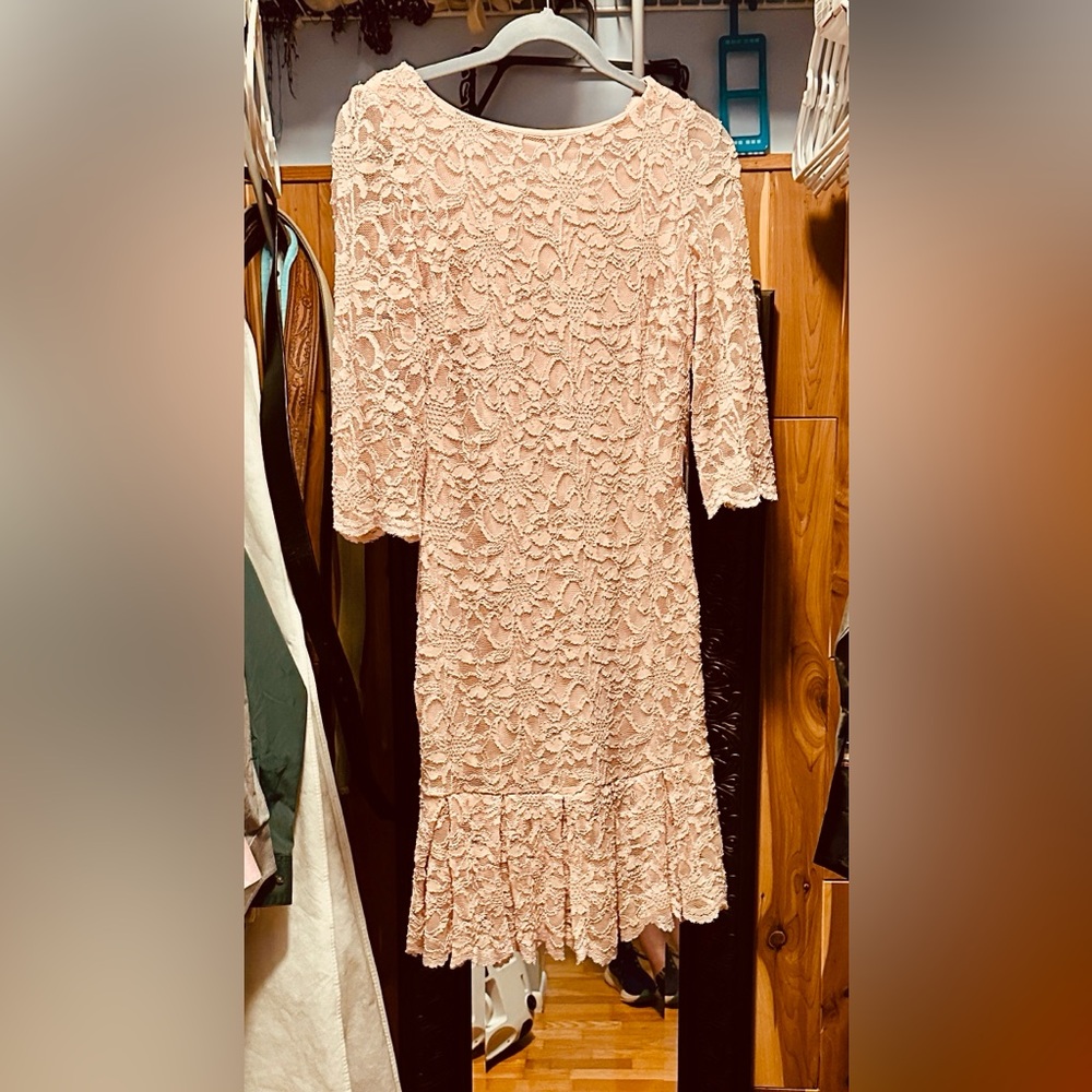 Calvin Klein Lace Dress in Light Pink